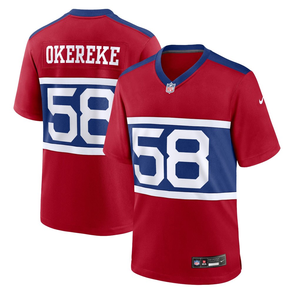 Men's New York Giants Bobby Okereke Century Red Alternate Player Game Jersey 