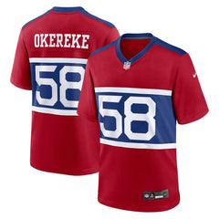 Men's New York Giants Bobby Okereke Century Red Alternate Player Game Jersey 