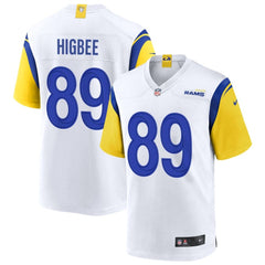 Men's Los Angeles Rams Tyler Higbee White Game Player Jersey 