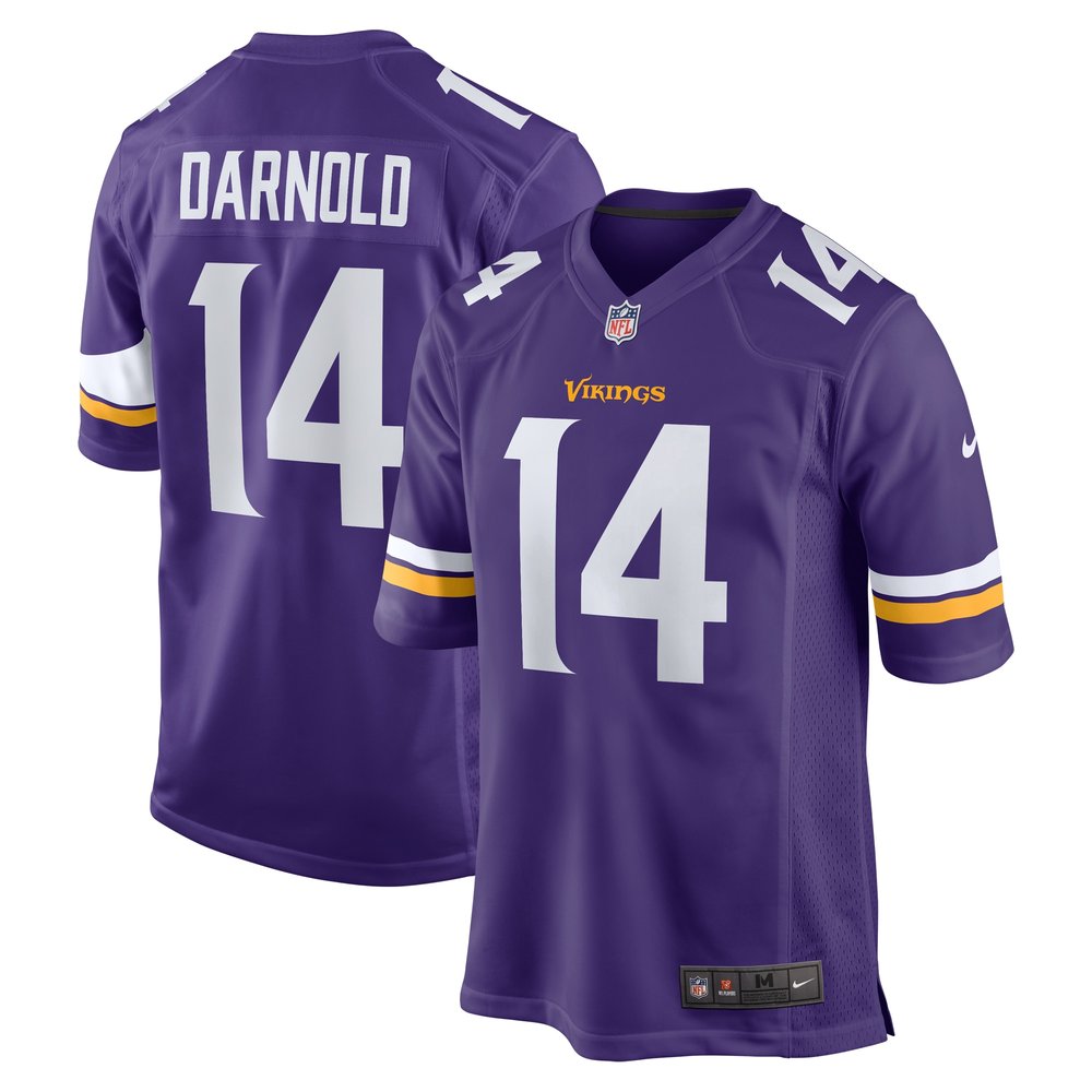 Men's Minnesota Vikings Sam Darnold Purple Team Game Jersey 