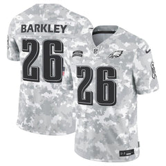 Men's Philadelphia Eagles #26 Saquon Barkley 2024 F.U.S.E Arctic Camo Salute to Service Limited Stitched Football Jersey 