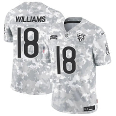 Men's Chicago Bears #18 Caleb Williams 2024 F.U.S.E Arctic Camo Salute to Service Limited Stitched Football Jersey 