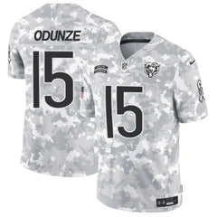 Men's Chicago Bears #15 Rome Odunze 2024 F.U.S.E Arctic Camo Salute to Service Limited Stitched Football Jersey 