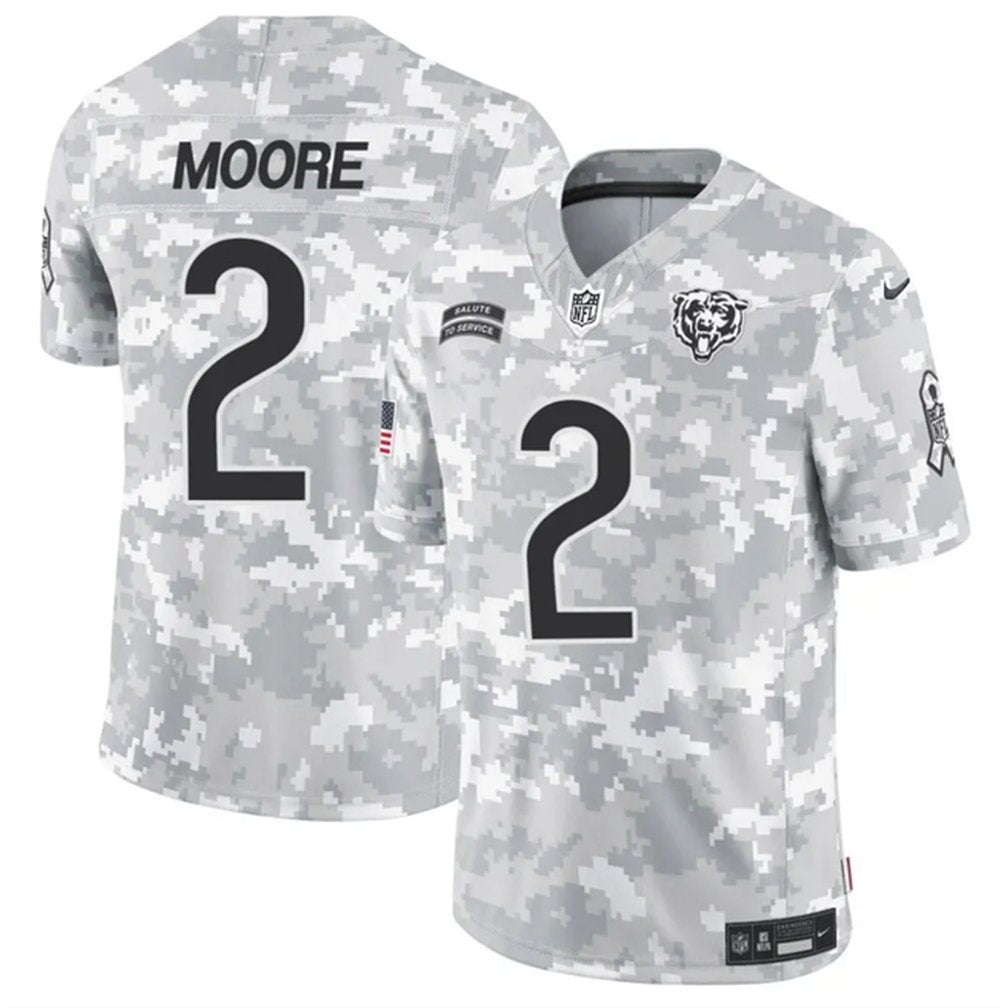 Men's Chicago Bears #2 DJ Moore 2024 F.U.S.E Arctic Camo Salute to Service Limited Stitched Football Jersey 