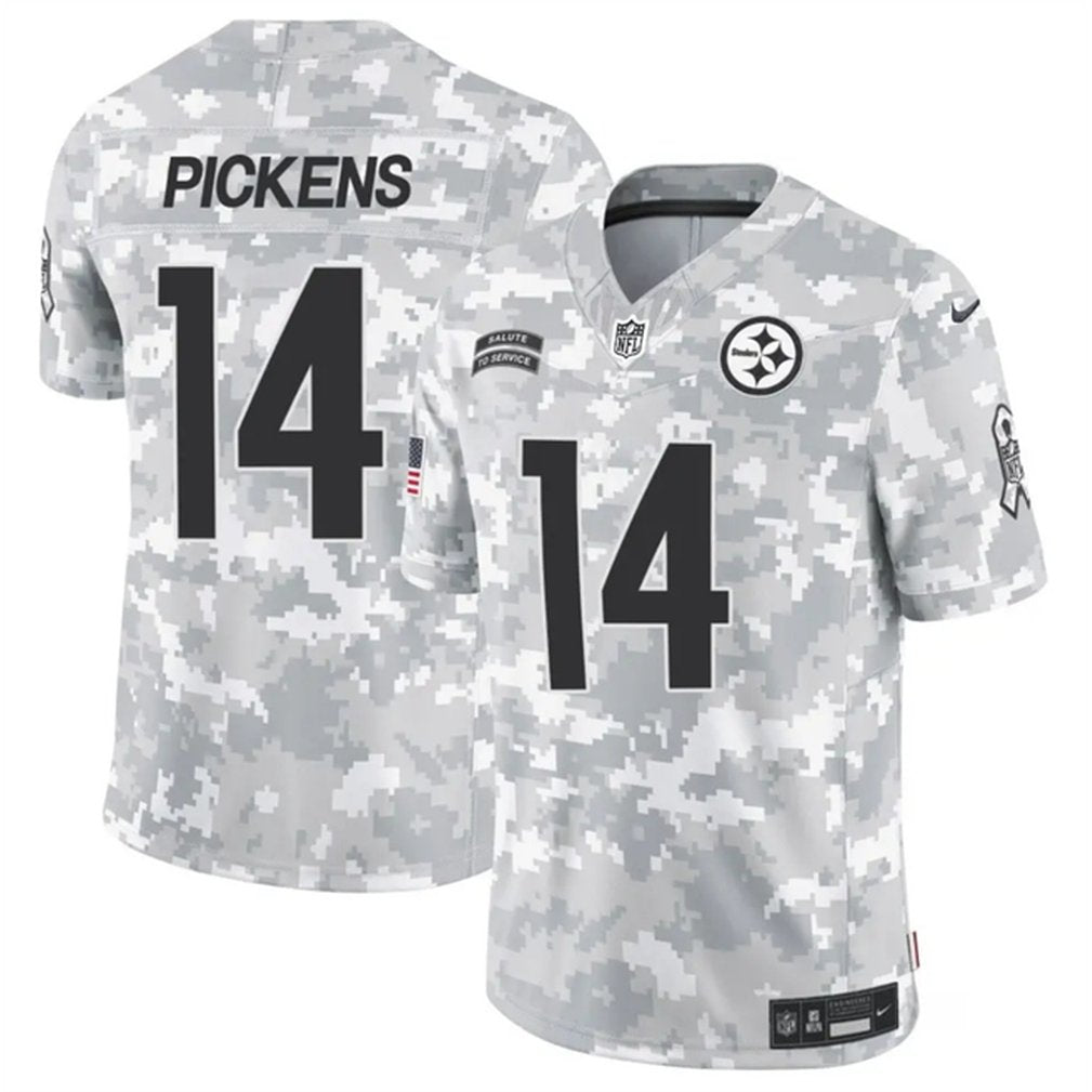 Men's Pittsburgh Steelers #14 George Pickens 2024 F.U.S.E Arctic Camo Salute to Service Limited Stitched Football Jersey 