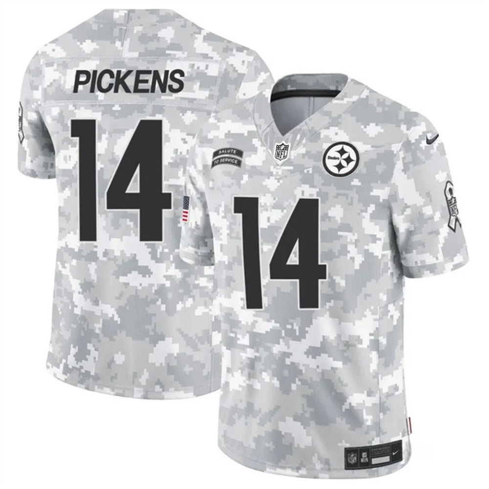 Men's Pittsburgh Steelers #14 George Pickens 2024 F.U.S.E Arctic Camo Salute to Service Limited Stitched Football Jersey 