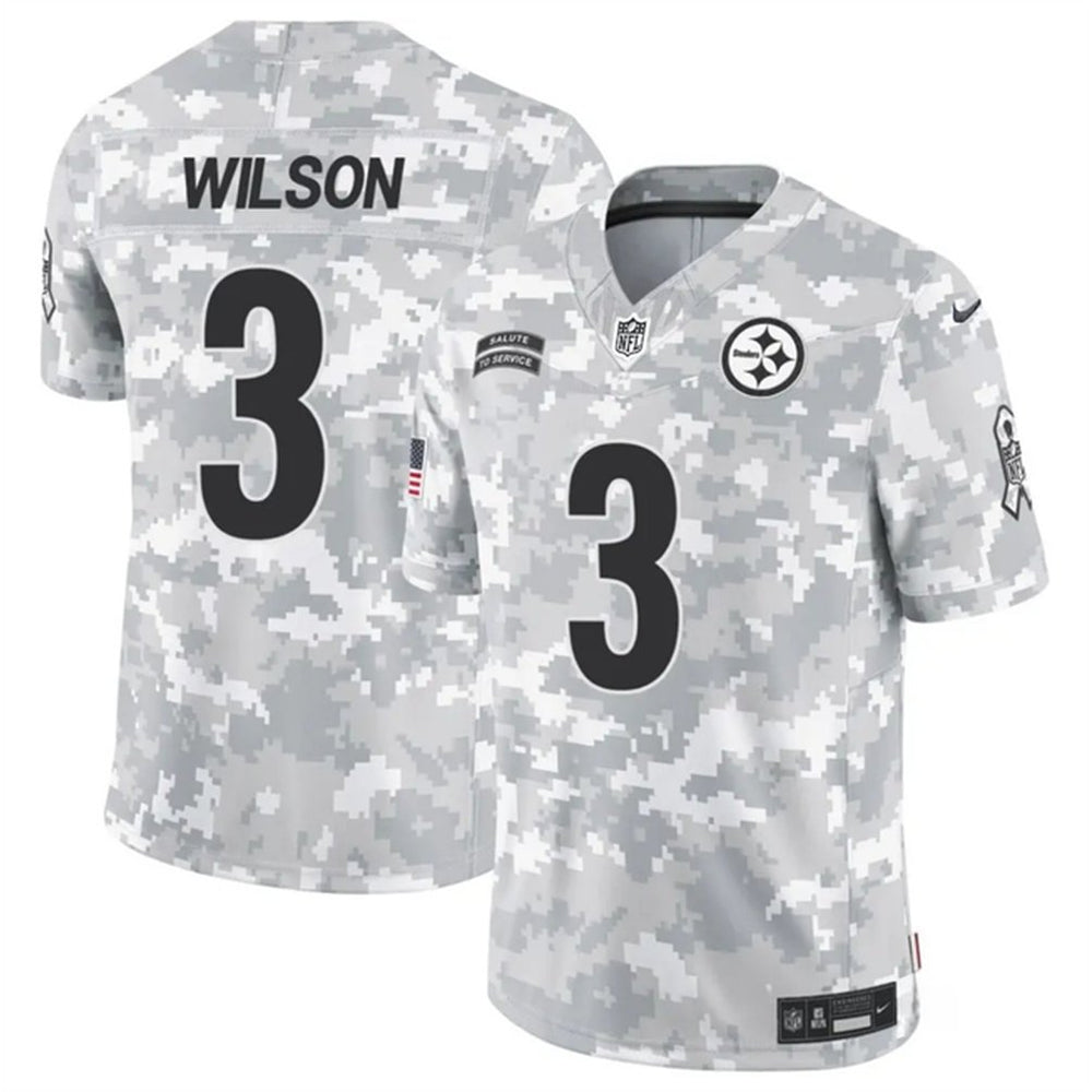 Men's Pittsburgh Steelers #3 Russell Wilson 2024 F.U.S.E Arctic Camo Salute to Service Limited Stitched Football Jersey 