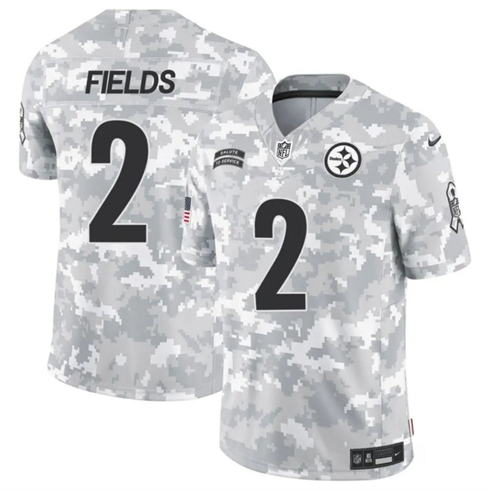Men's Pittsburgh Steelers #2 Justin Fields 2024 F.U.S.E Arctic Camo Salute to Service Limited Stitched Football Jersey 