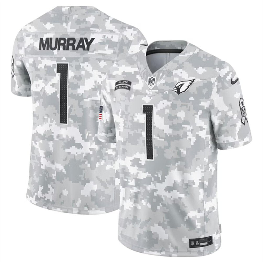 Men's Arizona Cardinals #1 Kyler Murray 2024 F.U.S.E Arctic Camo Salute to Service Limited Stitched Football Jersey 