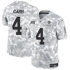 Men's New Orleans Saints #4 Derek Carr 2024 F.U.S.E Arctic Camo Salute to Service Limited Stitched Football Jersey 