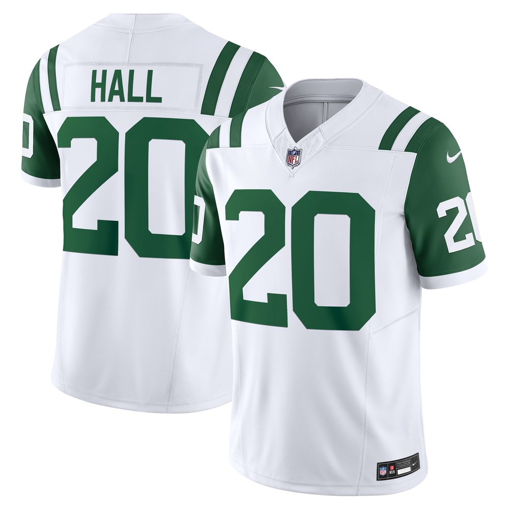 Men's New York Jets Breece Hall White Classic Alternate Vapor F.U.S.E. Limited Jersey 