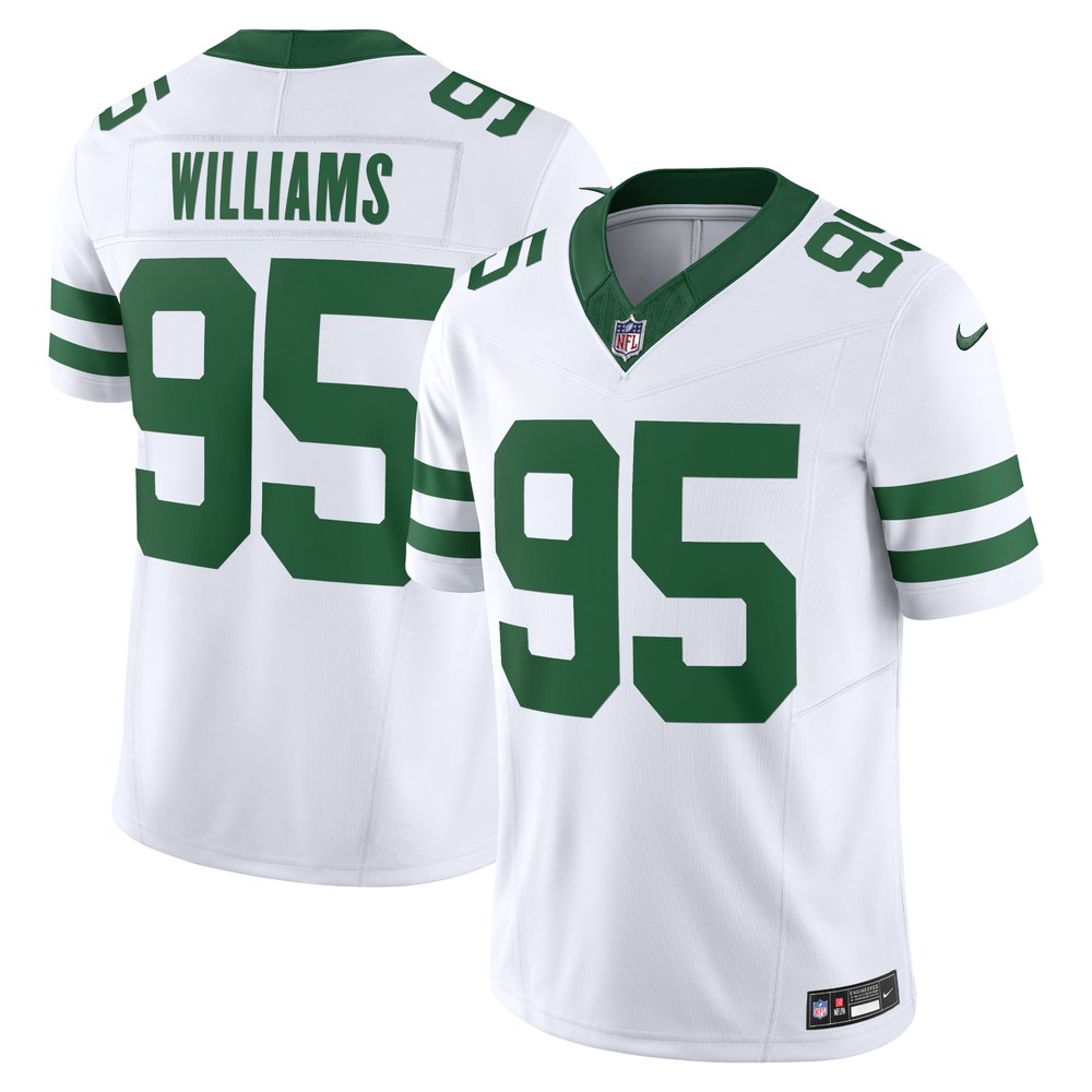 Men's New York Jets Quinnen Williams Legacy White Vapor F.U.S.E. Limited Jersey 