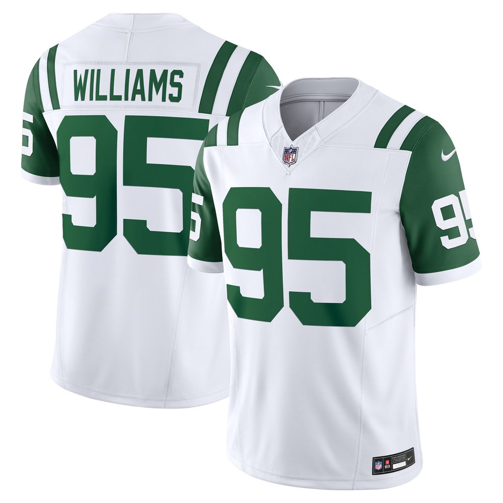 Men's New York Jets Quinnen Williams White Classic Alternate Vapor F.U.S.E. Limited Jersey 