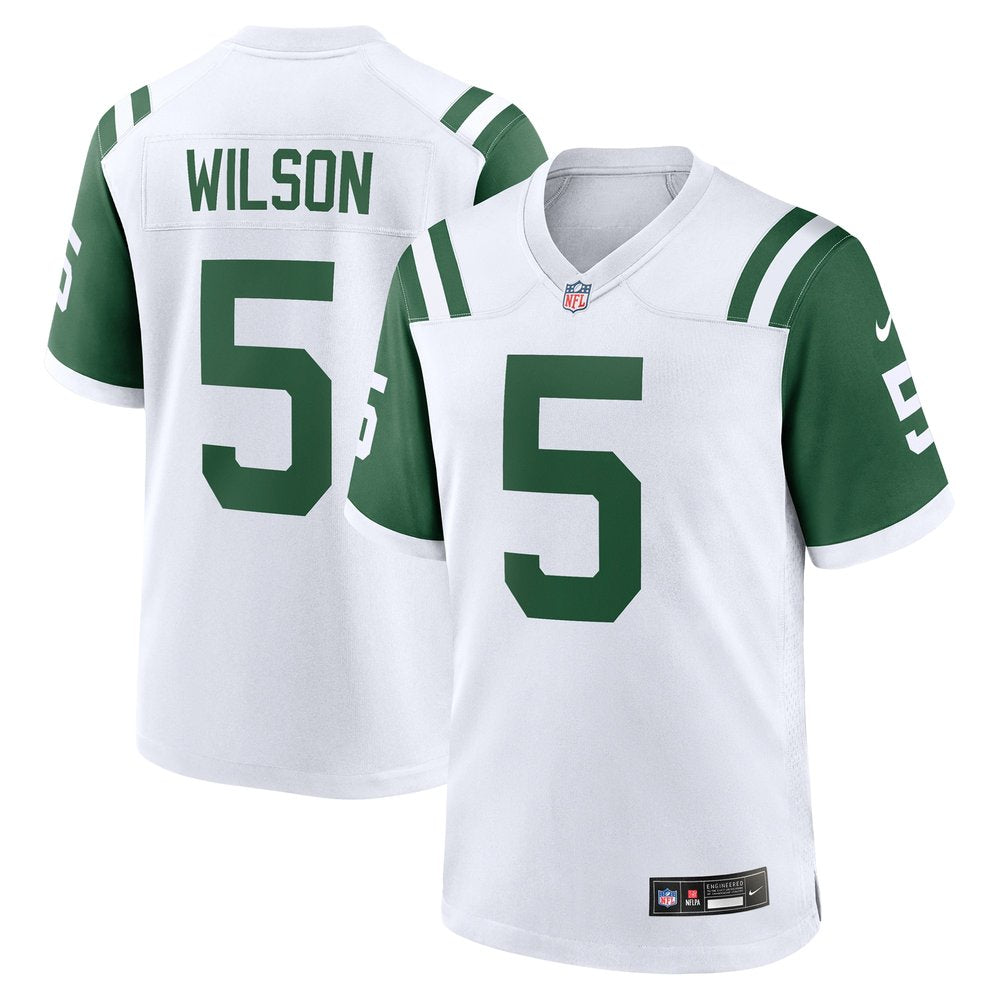 Men's New York Jets Garrett Wilson White Classic Alternate Game Jersey 