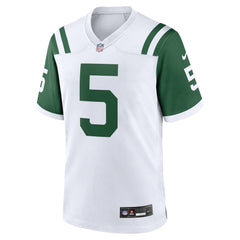 Men's New York Jets Garrett Wilson White Classic Alternate Game Jersey 