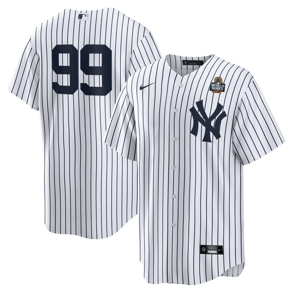 Men's New York Yankees Aaron Judge White 2024 World Series Home Replica Player Jersey