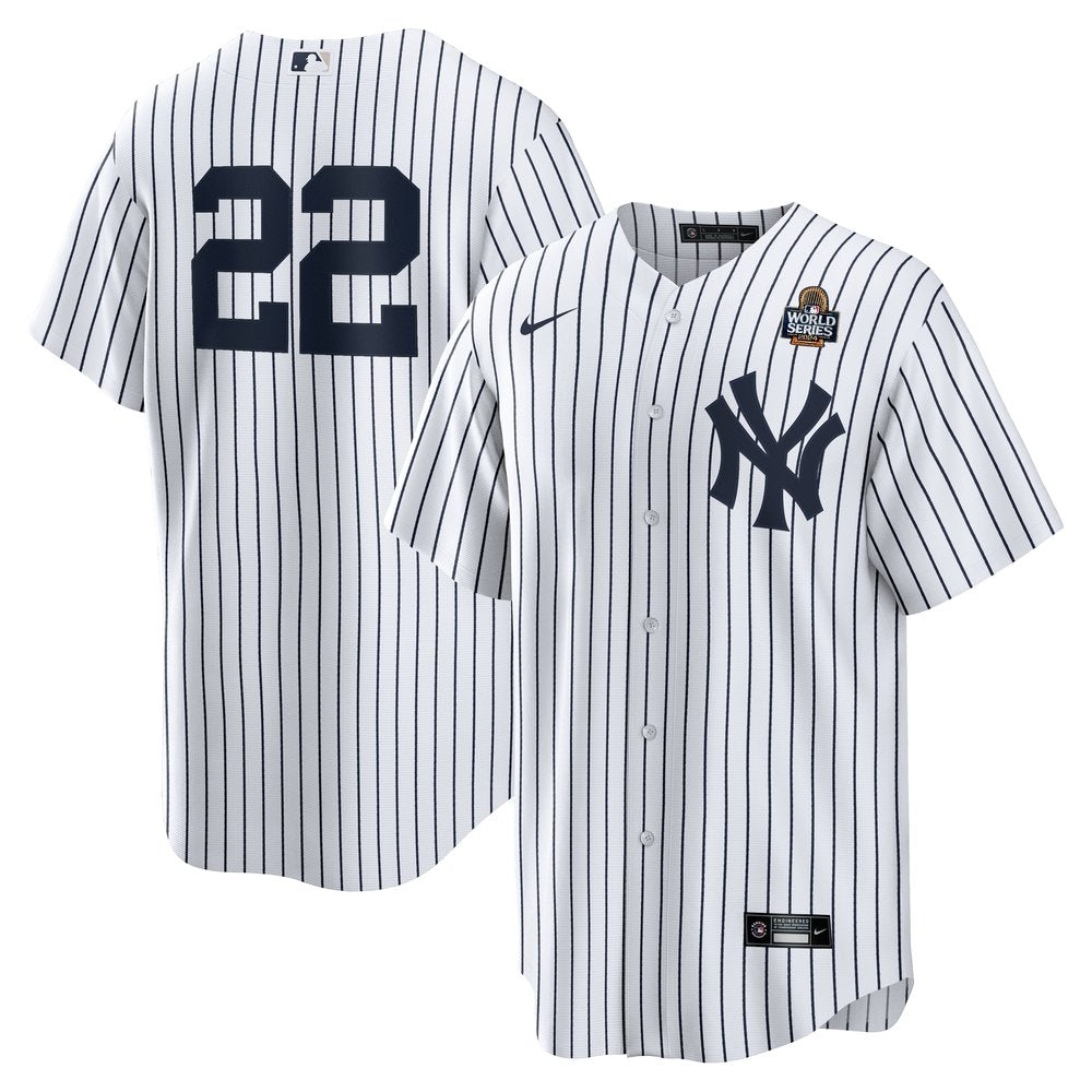 Men's New York Yankees Juan Soto White 2024 World Series Home Replica Player Jersey