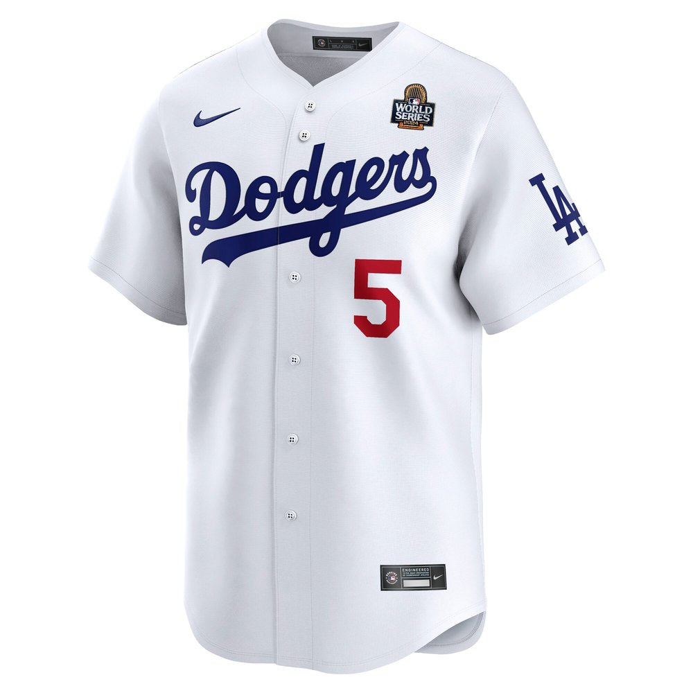 Men's Los Angeles Dodgers Freddie Freeman White 2024 World Series Home Limited Player Jersey