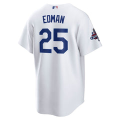 Men's Los Angeles Dodgers Tommy Edman White 2024 World Series Champions Home Replica Player Jersey