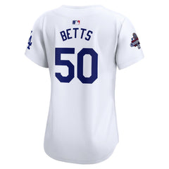 Women's Los Angeles Dodgers Mookie Betts White 2024 World Series Champions Home Limited Player Jersey