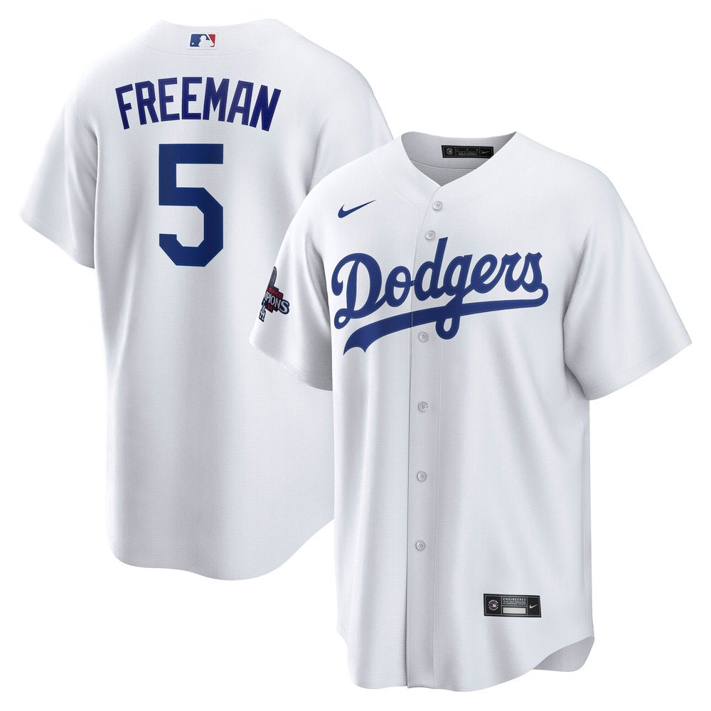 Men's Los Angeles Dodgers Freddie Freeman White 2024 World Series Champions Big &Tall Replica Player Jersey