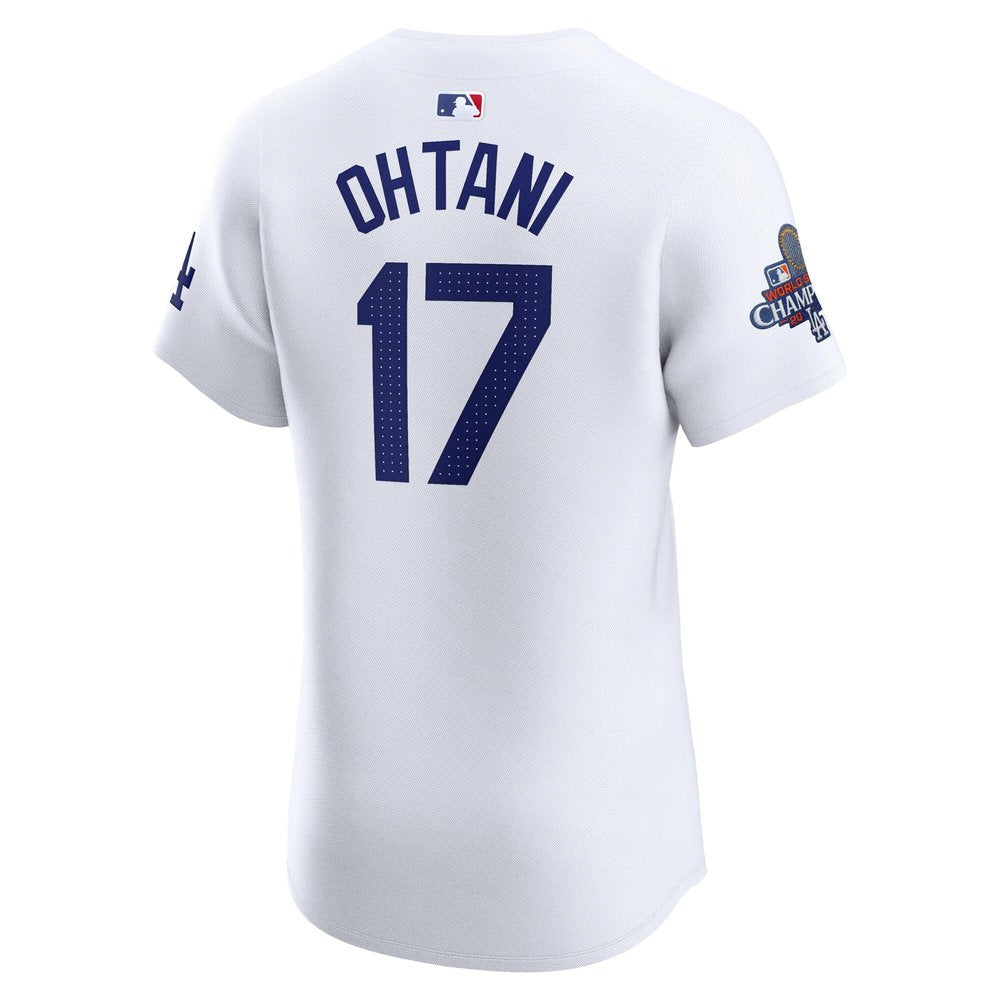 Men's Los Angeles Dodgers Shohei Ohtani White 2024 World Series Champions Home Elite Player Jersey