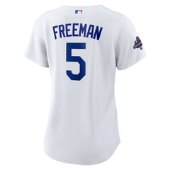 Women's Los Angeles Dodgers Freddie Freeman White 2024 World Series Champions Home Replica Player Jersey