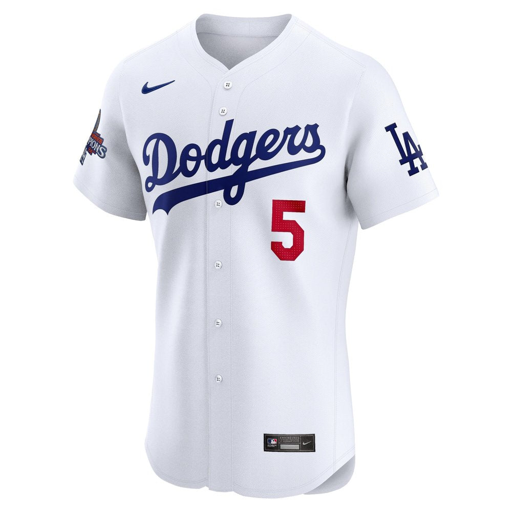 Men's Los Angeles Dodgers Freddie Freeman White 2024 World Series Champions Home Elite Player Jersey