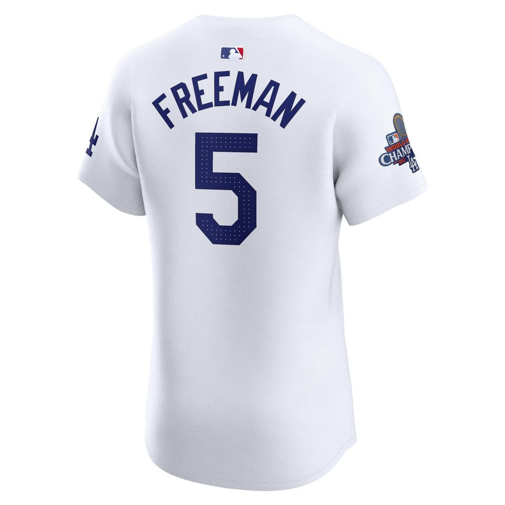 Men's Los Angeles Dodgers Freddie Freeman White 2024 World Series Champions Home Elite Player Jersey