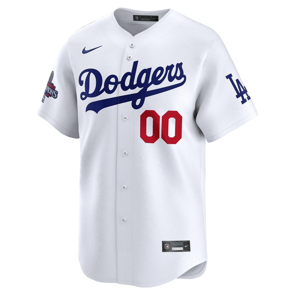 Men's Los Angeles Dodgers White 2024 World Series Champions Home Custom Limited Jersey