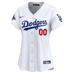 Women's Los Angeles Dodgers White 2024 World Series Champions Home Custom Limited Jersey