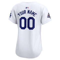Women's Los Angeles Dodgers White 2024 World Series Champions Home Custom Limited Jersey