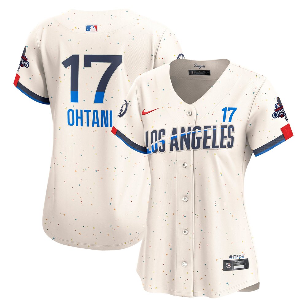 Women's Los Angeles Dodgers Shohei Ohtani Cream 2024 World Series Champions City Connect Limited Player Jersey