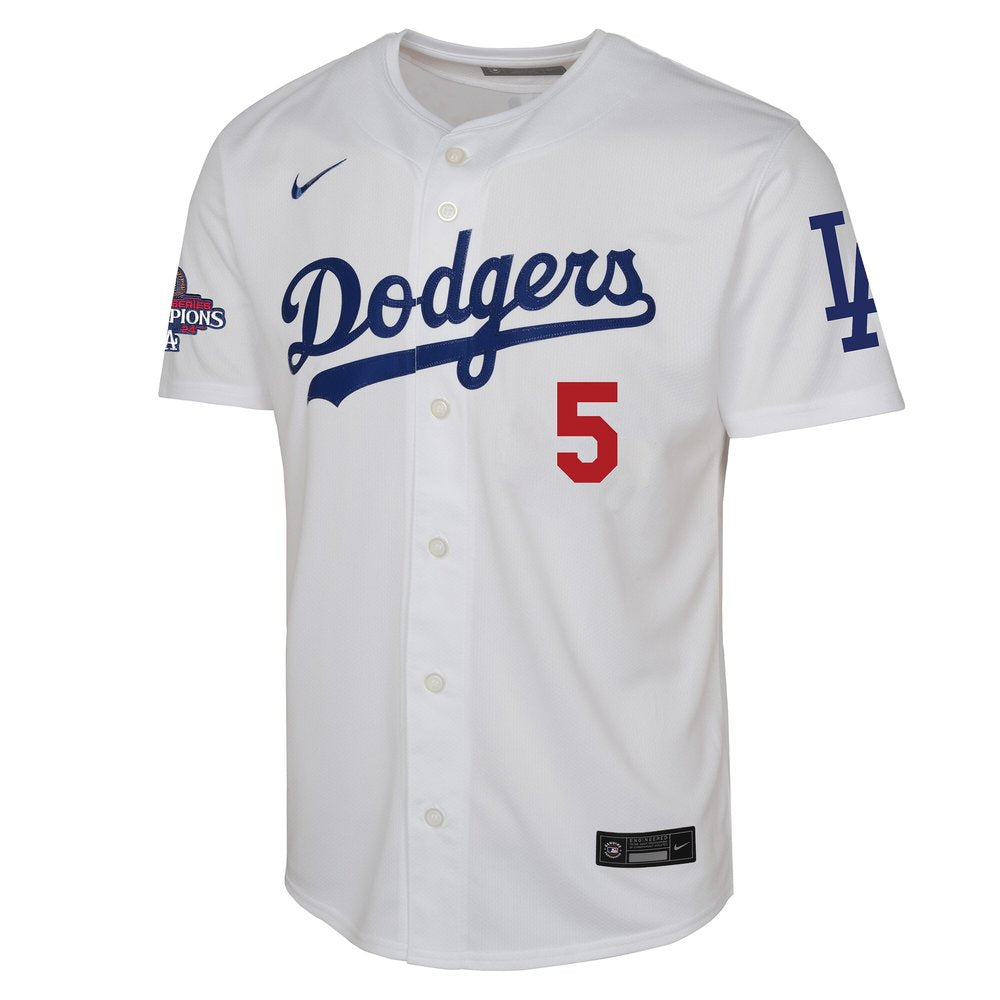 Youth Los Angeles Dodgers Freddie Freeman White 2024 World Series Champions Limited Player Jersey