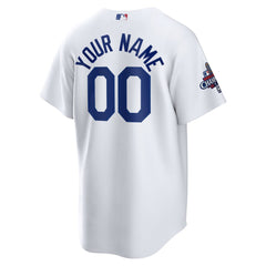 Men's Los Angeles Dodgers White 2024 World Series Champions Home Custom Replica Jersey