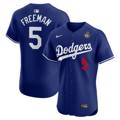 Men's Los Angeles Dodgers Freddie Freeman Royal 2024 World Series Alternate Elite Player Jersey