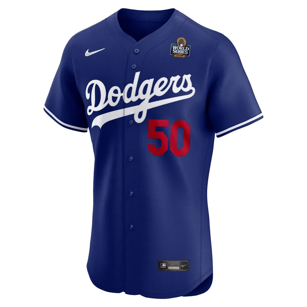Men's Los Angeles Dodgers Mookie Betts Royal 2024 World Series Alternate Elite Player Jersey