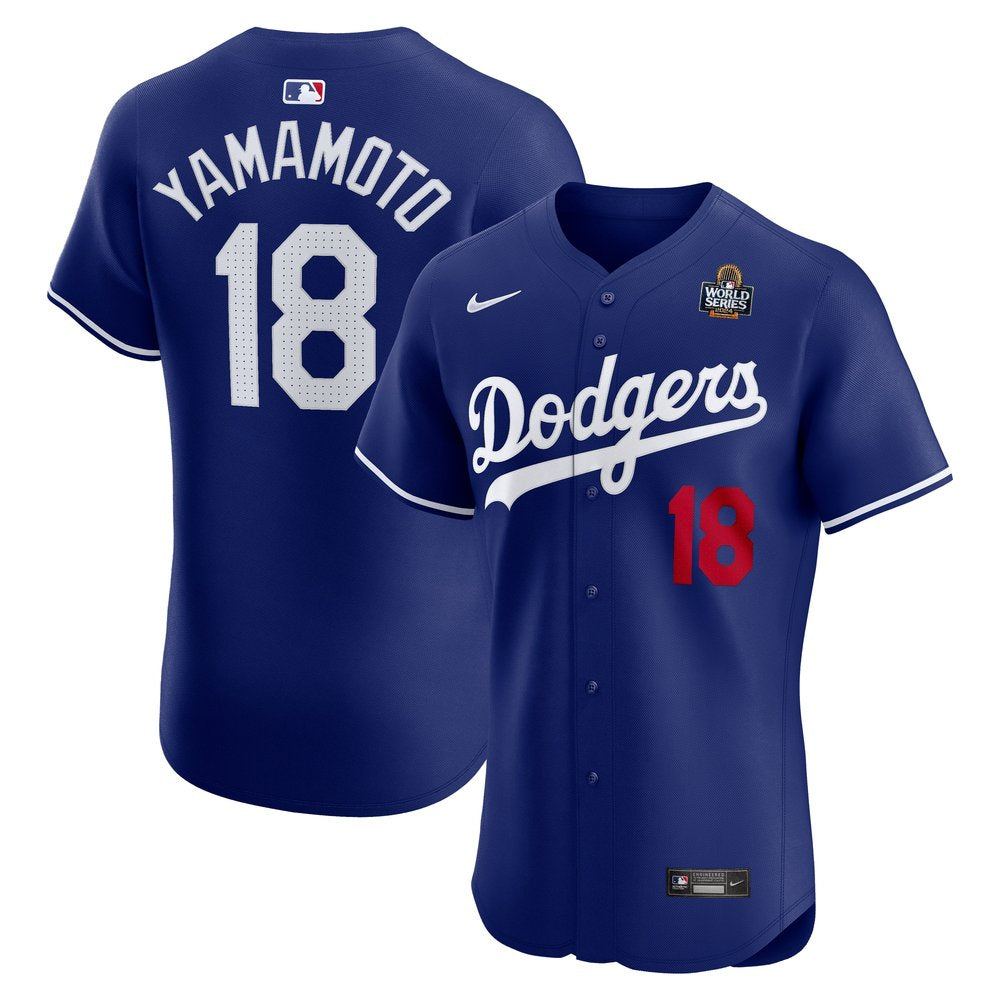 Men's Los Angeles Dodgers Yoshinobu Yamamoto Royal 2024 World Series Alternate Elite Player Jersey
