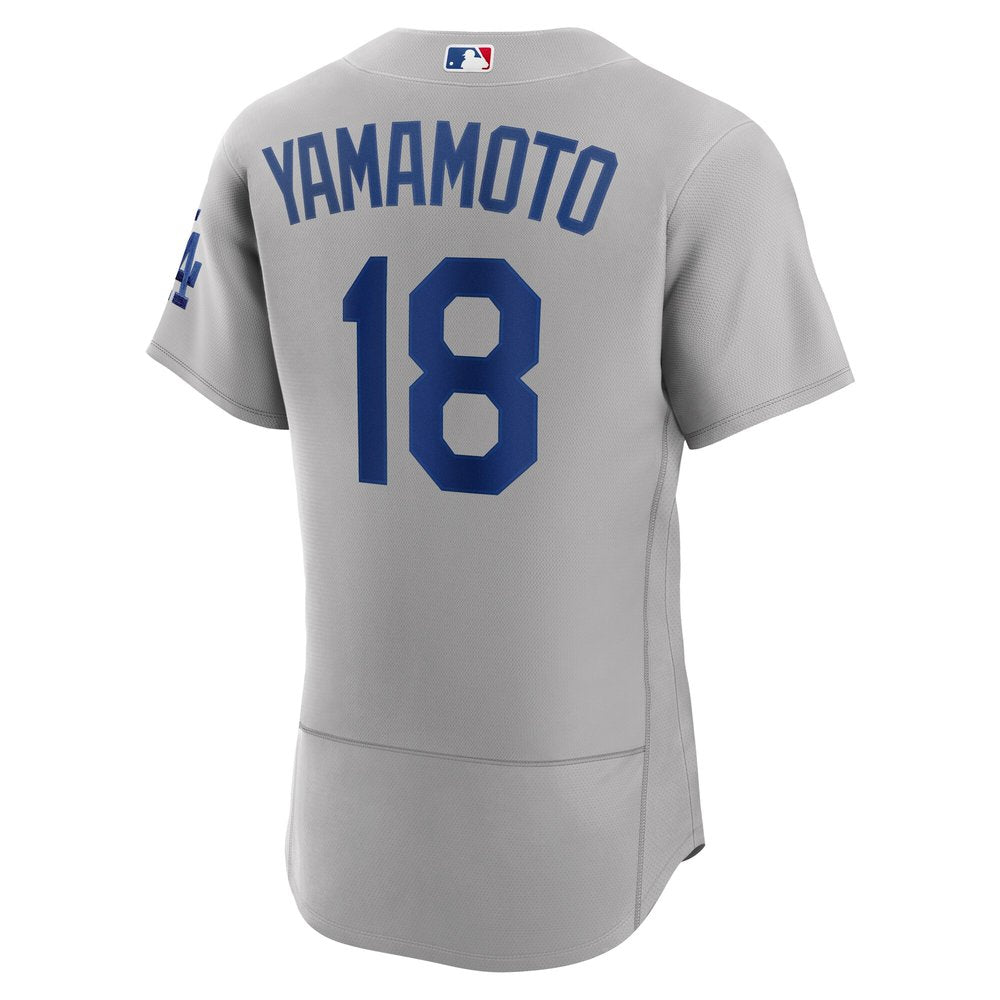 Men's Los Angeles Dodgers Yoshinobu Yamamoto Gray 2024 World Series Alternate Authentic Player Jersey