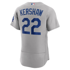 Men's Los Angeles Dodgers Clayton Kershaw Gray 2024 World Series Alternate Authentic Player Jersey