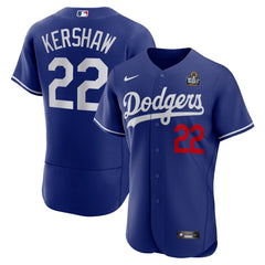 Men's Los Angeles Dodgers Clayton Kershaw Royal 2024 World Series Alternate Authentic Player Jersey