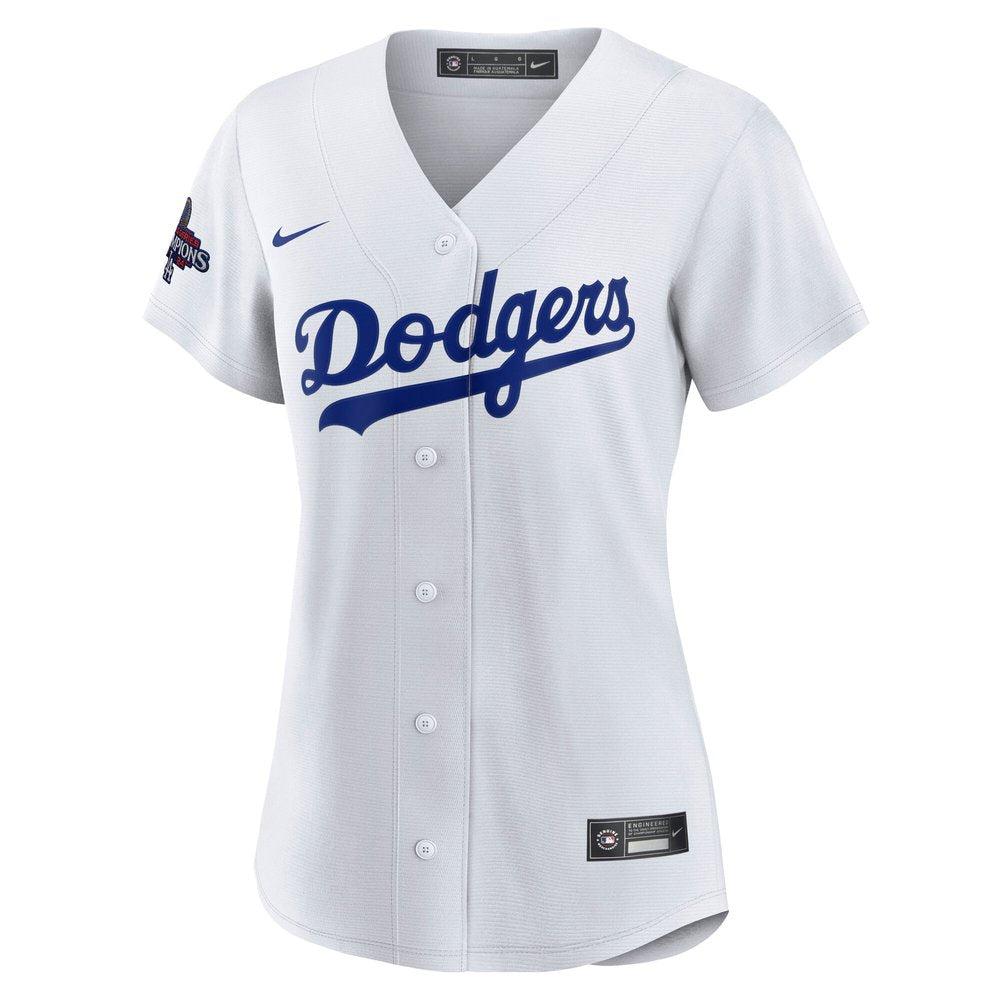 Women's Los Angeles Dodgers Yoshinobu Yamamoto White 2024 World Series Champions Home Japanese Characters Replica Player Jersey