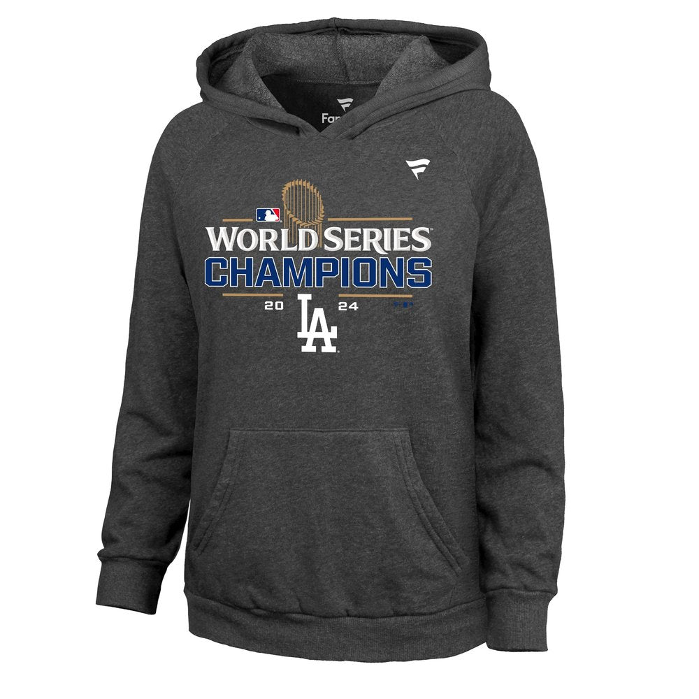 Women's Los Angeles Dodgers Heather Charcoal 2024 World Series Champions Hoodie