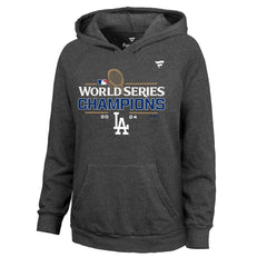 Women's Los Angeles Dodgers Heather Charcoal 2024 World Series Champions Hoodie