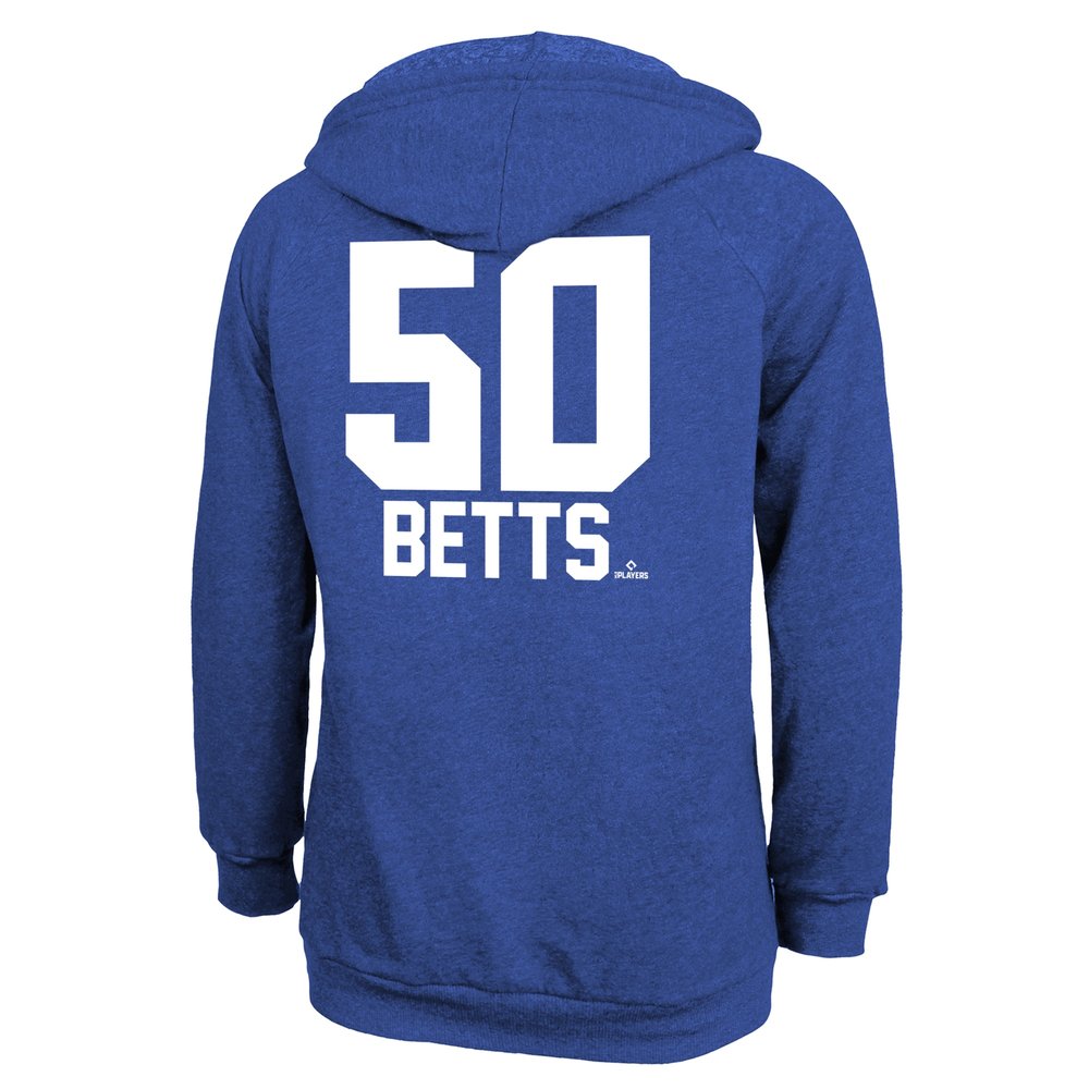 Women's Los Angeles Dodgers Mookie Betts Threads Royal 2024 World Series Champions Hoodie