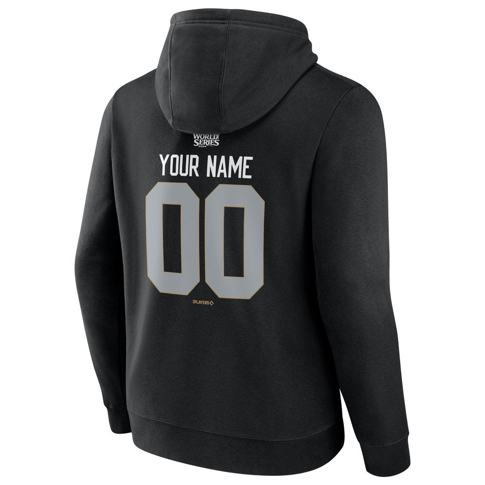 Men's Los Angeles Dodgers Black 2024 World Series Champions Custom Name & Number Pullover Hoodie