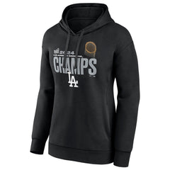 Women's Los Angeles Dodgers Black 2024 World Series Champions Custom Name & Number Pullover Hoodie