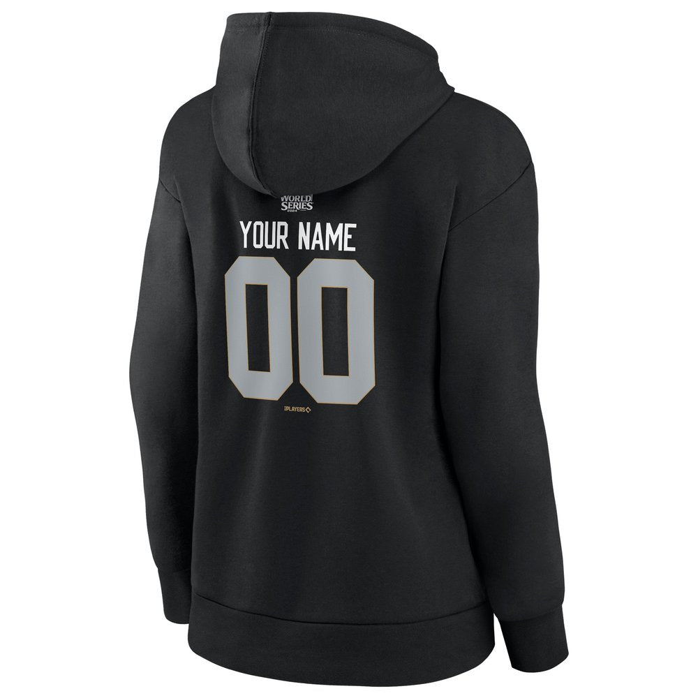 Women's Los Angeles Dodgers Black 2024 World Series Champions Custom Name & Number Pullover Hoodie