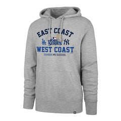 Men's Los Angeles Dodgers vs. New York Yankees '47 Gray 2024 World Series Matchup Pullover Hoodie