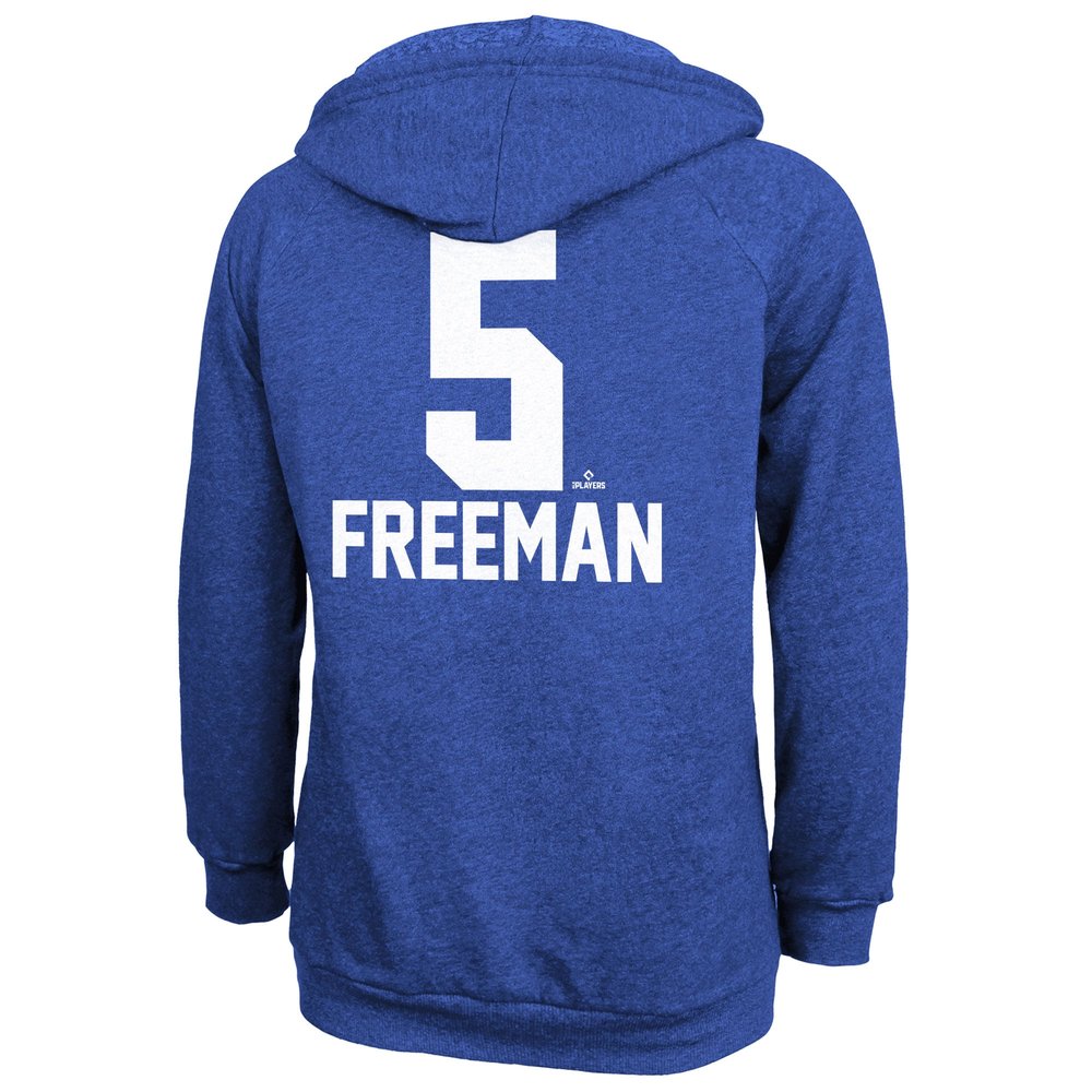 Women's Los Angeles Dodgers Freddie Freeman Threads Royal 2024 World Series Champions Hoodie
